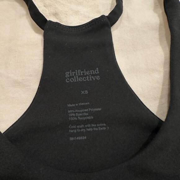 Girlfriend Collective Cleo Halter Bra (Black) - Picture 6 of 6